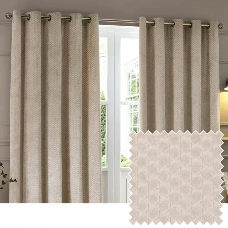 Room Darkening Eyelet Curtains Champagne Neptune Velvet Room Darkening Eyelet Curtains Champagne