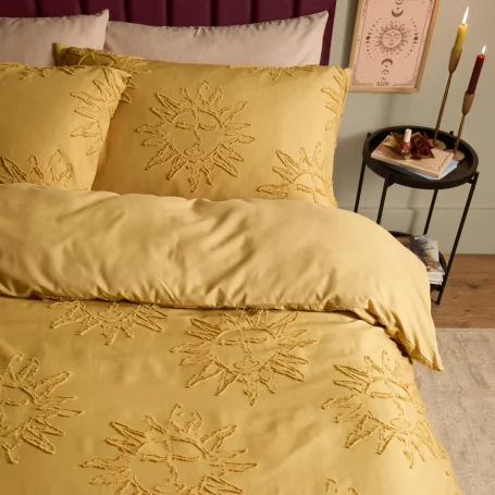 Suns Soft Tufted Duvet Cover Set Gold Suns Soft Tufted Duvet Cover Set Gold
